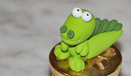 baby crocodile, crocodile clay figurine