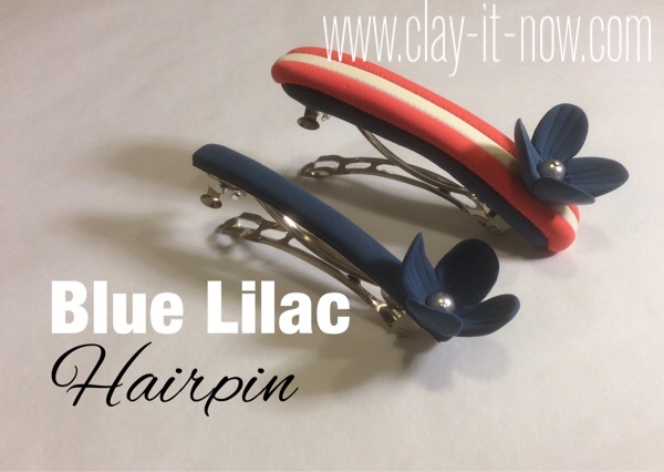 Blue lilac hairpin with 4th of July theme