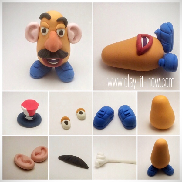 7705-patriotic potato head - mr.potato head clay wearing 4th of July hat