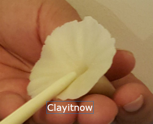 morning glory clay flower - step 3