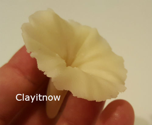 morning glory clay flower - step 4