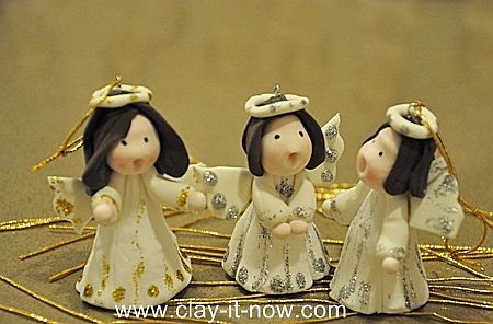 Cute Angel Figurine, Angels for Christmas tree decoration, Christmas cake decoration, angel clay, angel fondant