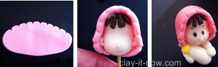 Mini baby girl clay figurine