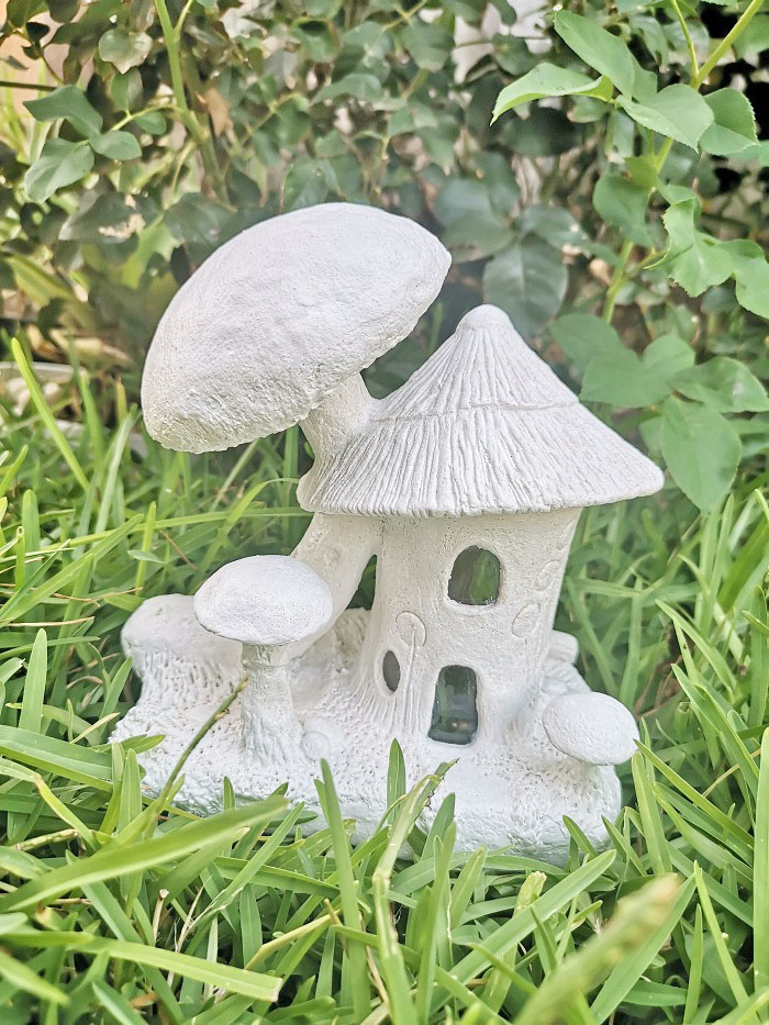 blue mushroom fairy house jar idea