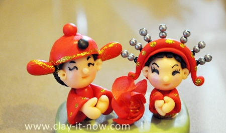 mini chinese bride & groom figurine