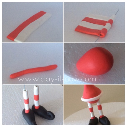Santa shocks and fat tummy-step-by-step guide to make santa claus figurine for christmas in air dry clay