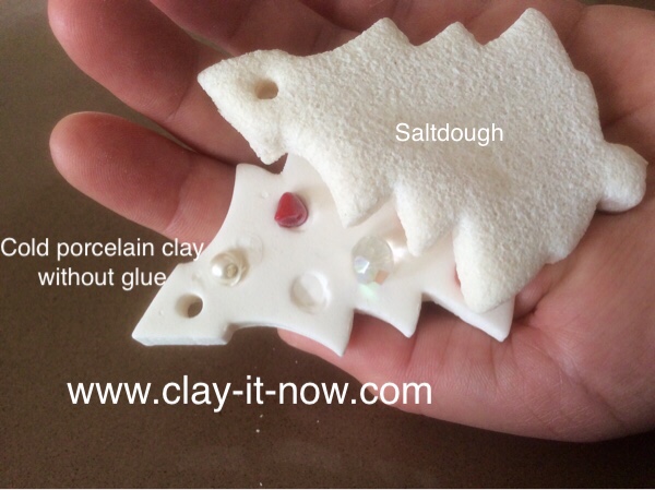 cold porcelain clay without glue - homemade clay - better than saltdough- Christmas tree decorations