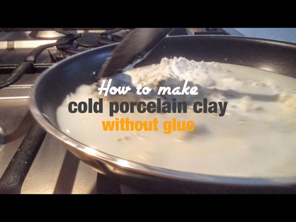 cold porcelain clay without glue - homemade clay - better than saltdough - video tutorial
