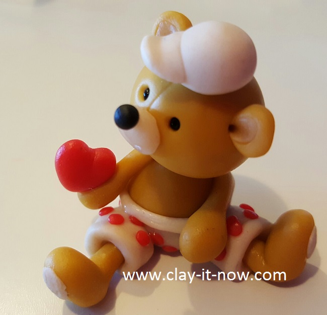 bear with love -cute bear figurine tutorial with homemade clay