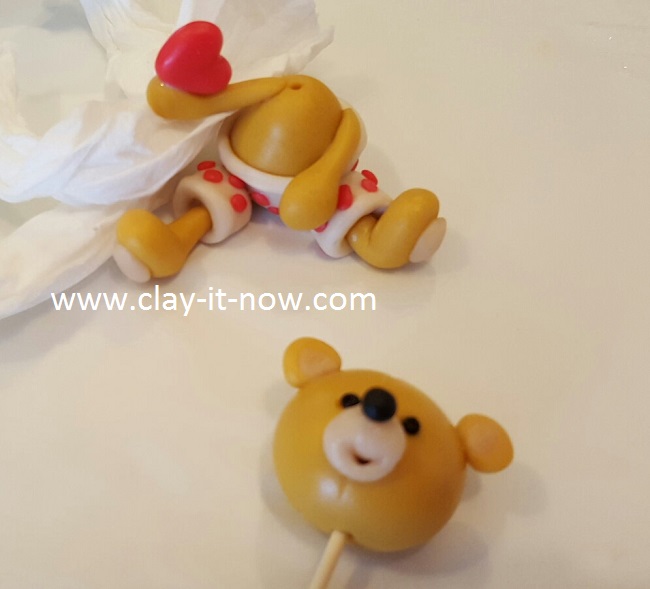 bear with love, cute bear,clay tutorial, best homemade clay, cold porcelain clay tutorial - 5