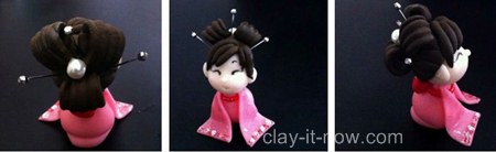 cute Japanese girl figurine tutorial with cold porcelain clay