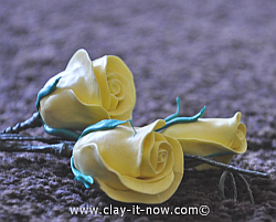 rose clay, yellow rose