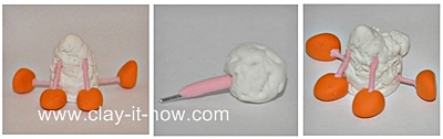 Sheep clay figurine - how to make sheep - STEP2