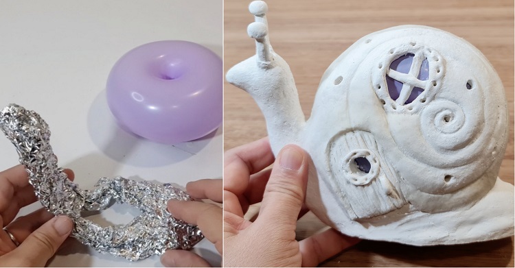 Snail fairy house lamp DIY - 2 - Clayitnow