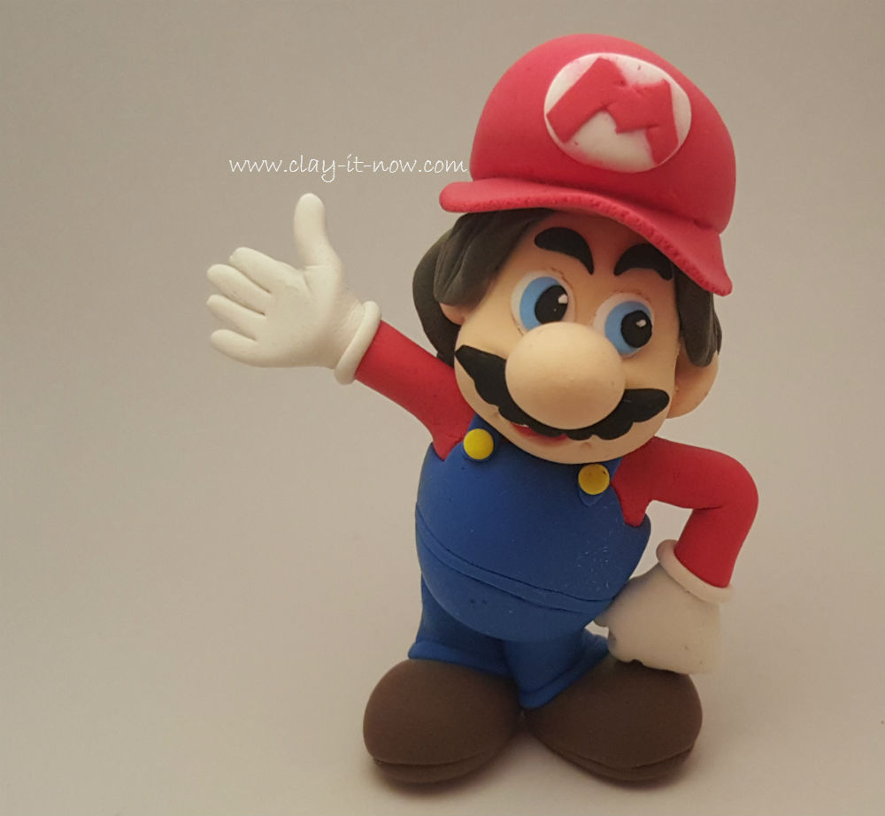 super mario clay, mario clay figurine , mario