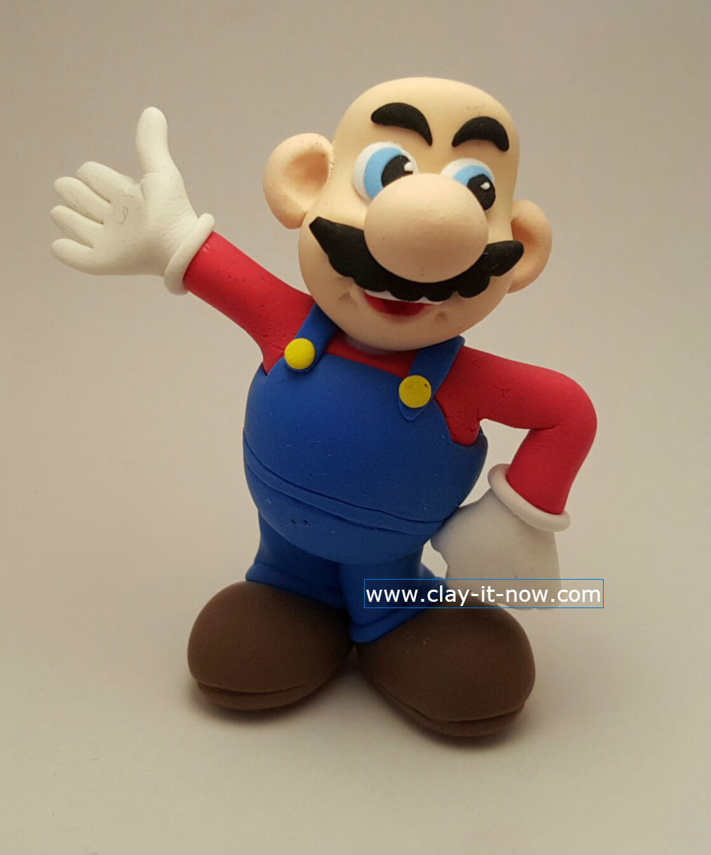 super mario clay, mario clay figurine , mario