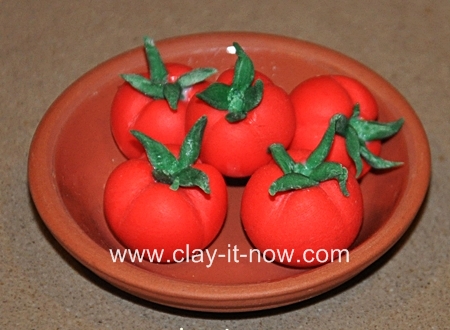 tomatoes, tomatoes clay, vegetable clay miniatures