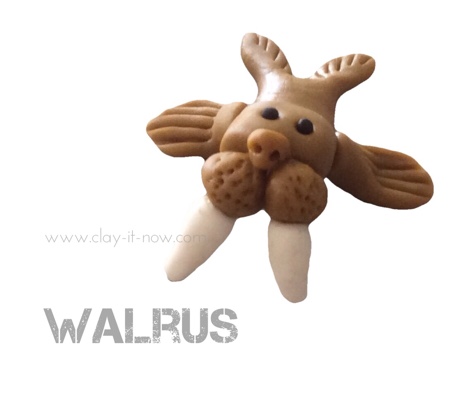 Walrus figurine in air dry clay by Clayitnow