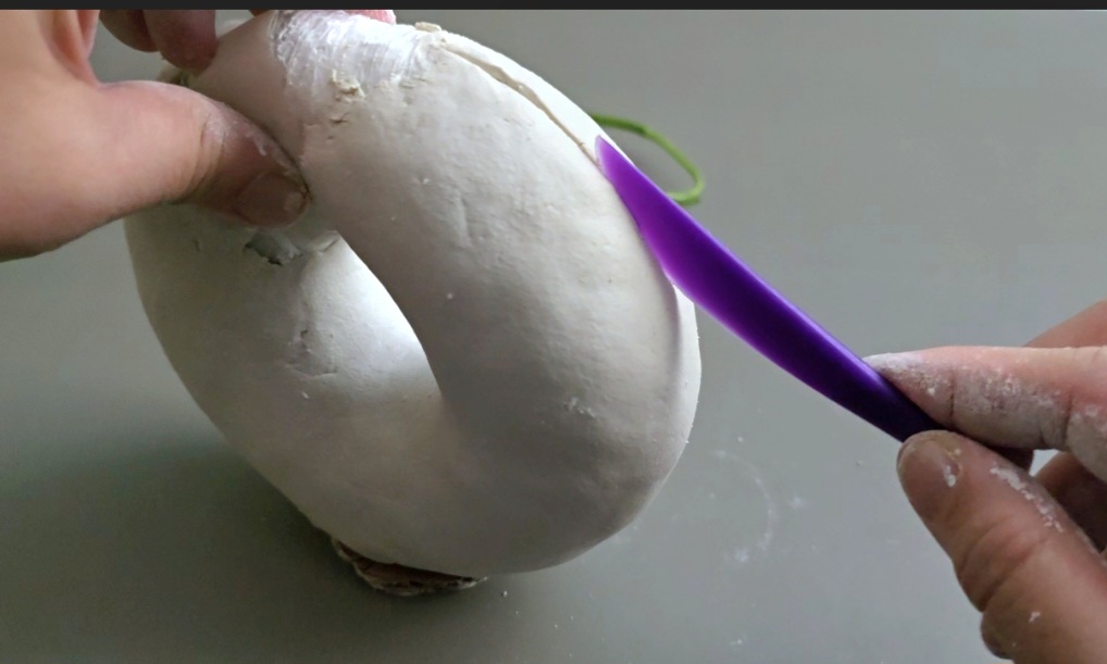 donut-fairy-garden-sculpting-with-air-dry-clay
