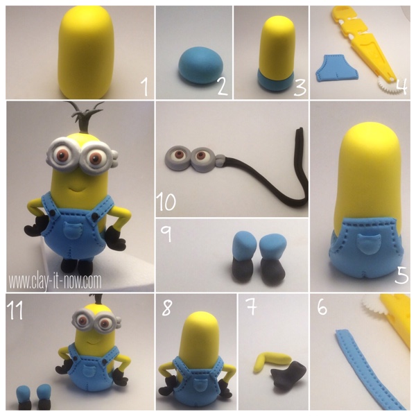 how to make minions figurine - Kevin with air dry clay?