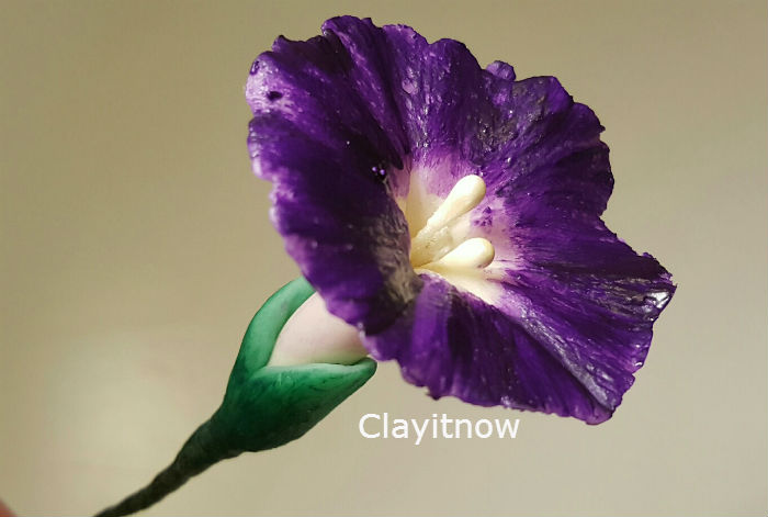 morning glory clay flower - step by step tutorial