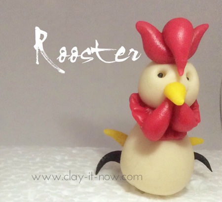 rooster figurine, rooster clay