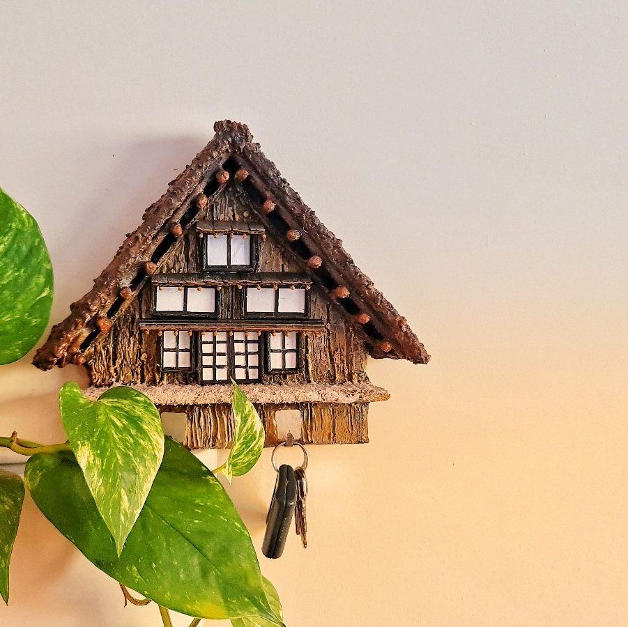world travel decor  craft: shirakawago japanese farmhouse-clayitnow