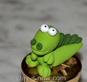 cute baby crocodile for cup cake topper