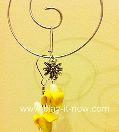 banana clay jewelry charm, banana clay beads