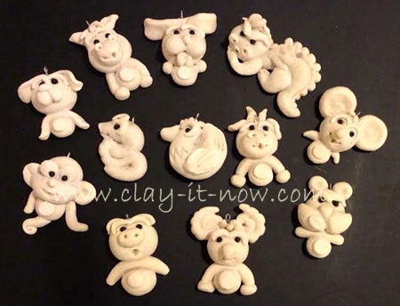 Chinese zodiac, 12 animal signs, salt dough craft