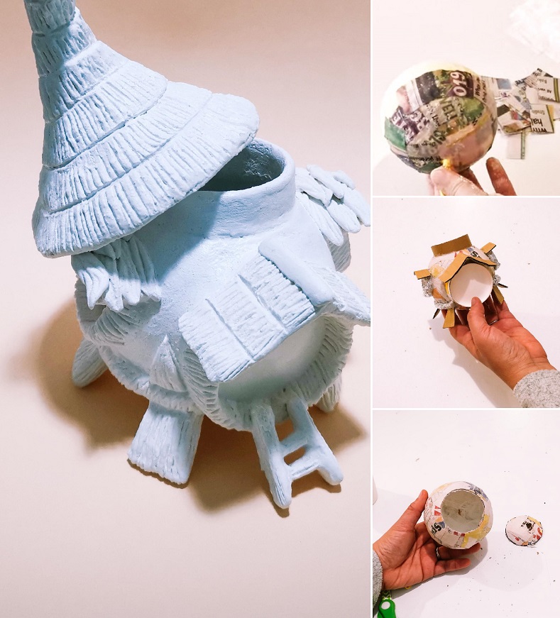 summer fairy house ideas using balloon - tutorial by clayitnow