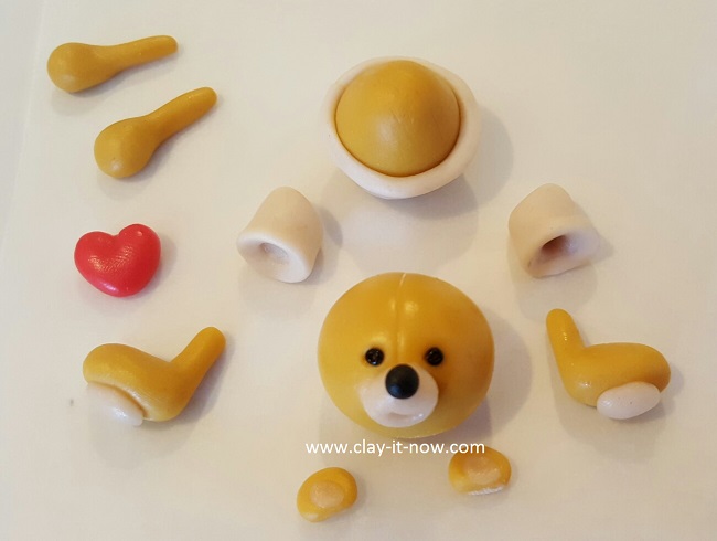 bear with love, cute bear,clay tutorial, best homemade clay, cold porcelain clay tutorial - 3
