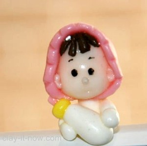 mini baby girl, baby girl clay figurine, baby girl