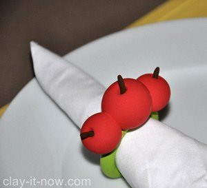 cherry napkin ring, how to make napkin ring, cherry, clay napkin ring