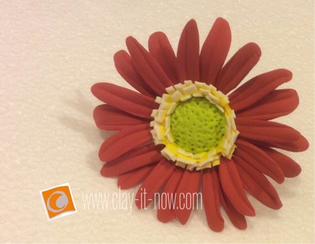 gerbera daisy clay ring-how to make gerbera daisy clay