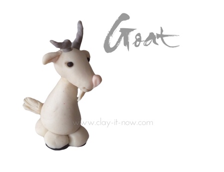 goat figurine in air dry clay by Clayitnow