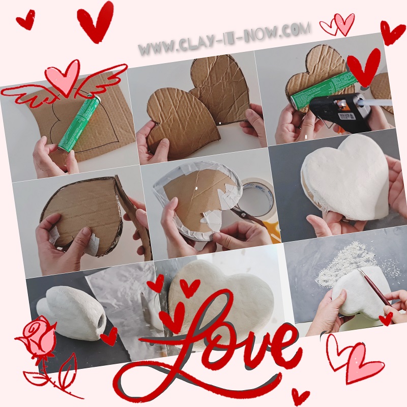 heart shape vase - valentine's craft idea