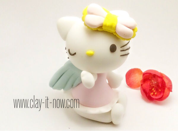 hello kitty figurine in air dry clay