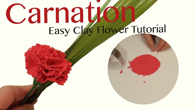 how to make carnations clay flower easily - carnation flower - carnations - clay flowers