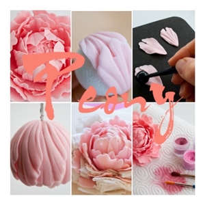 peony flower from gum paste and air dry clay