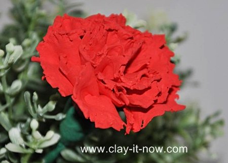 red carnation tutorial in air dry soft clay