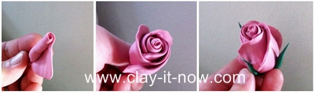 rose clay flower. how to make rose without cutter? making full bloom rose or rosebud?