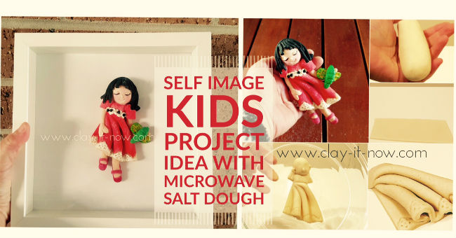 self image figurine, 2D self portrait  with salt dough, microwave salt dough