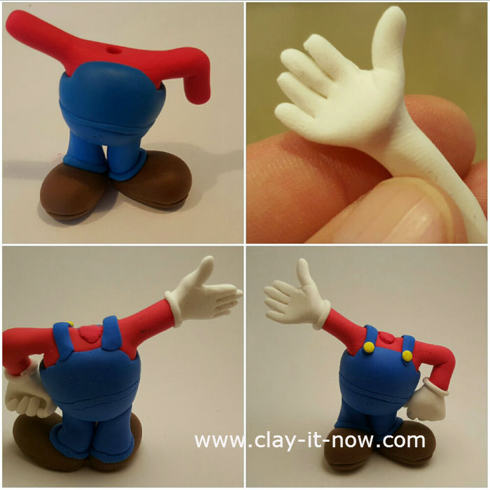 super mario clay, mario clay figurine - tutorial-3