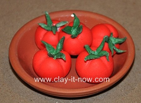 tomatoes, tomatoes clay, vegetable clay miniatures